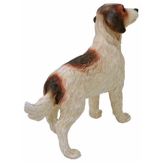 Perro blanco y marrón para estatuas de 30 cm Mondo Presepi