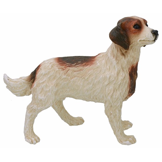 Perro blanco y marrón para estatuas de 30 cm Mondo Presepi