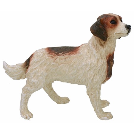 Cane bianco e marrone per statue da 30 cm Mondo Presepi