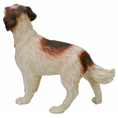Perro blanco y marrón para estatuas de 30 cm Mondo Presepi