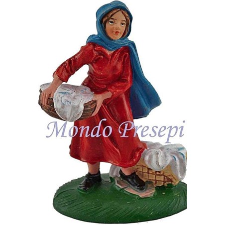 Cm 8 Donna con panni in pvc Mondo Presepi