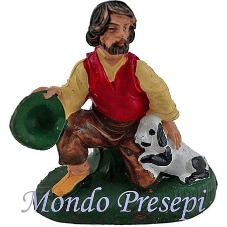 Cm 8 Uomo con cane in pvc Mondo Presepi