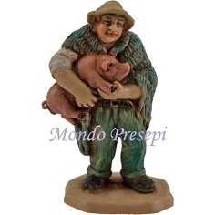 Cm 8 lujo Hombre con cerdo Mundo Pesebres