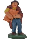 8 cm Peasant with pig in pvc