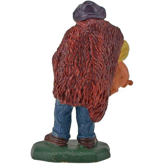 8 cm Campesino con cerdo en pvc Mundo Pesebre