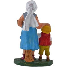 10 cm color Mujer con niña Mundo Pesebres 2