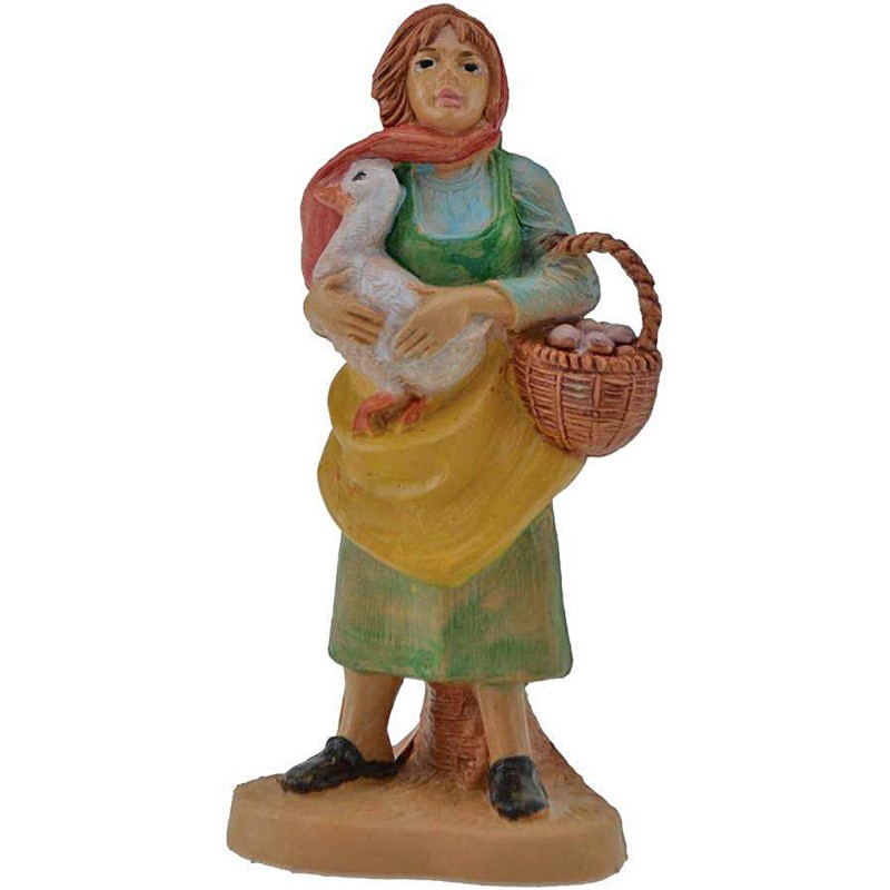 10 cm lux Woman with goose and basket