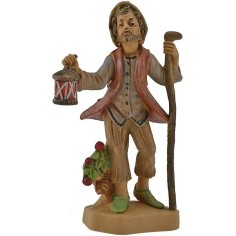 12 Cm Pastore con lanterna lux Mondo Presepi