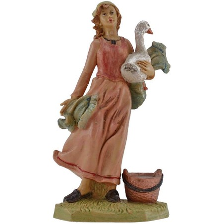 Woman with goose in arm series Lux cm 20