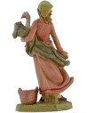 Donna con oca in braccio serie Lux cm 20 Mondo Presepi