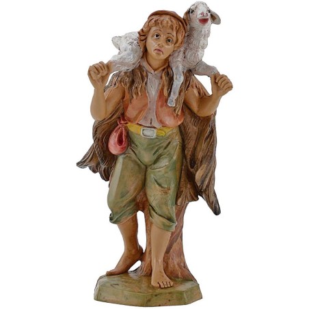 Pastor with sheep on the shoulders 15 -16 cm Euromarks