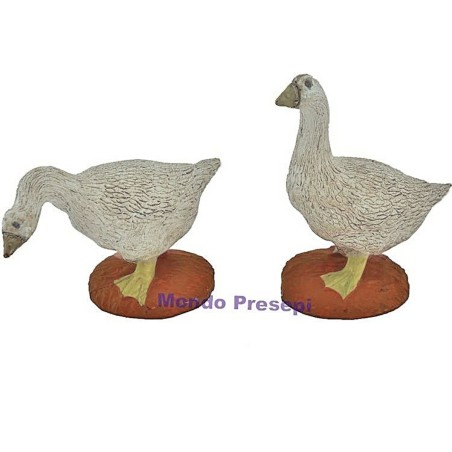 Establecer 2 gansos para estatuas de 15-21 cm h. 