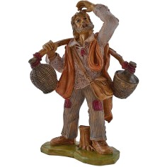 Uomo con damigiane sulle spalle 20 cm Euromarchi Mondo Presepi