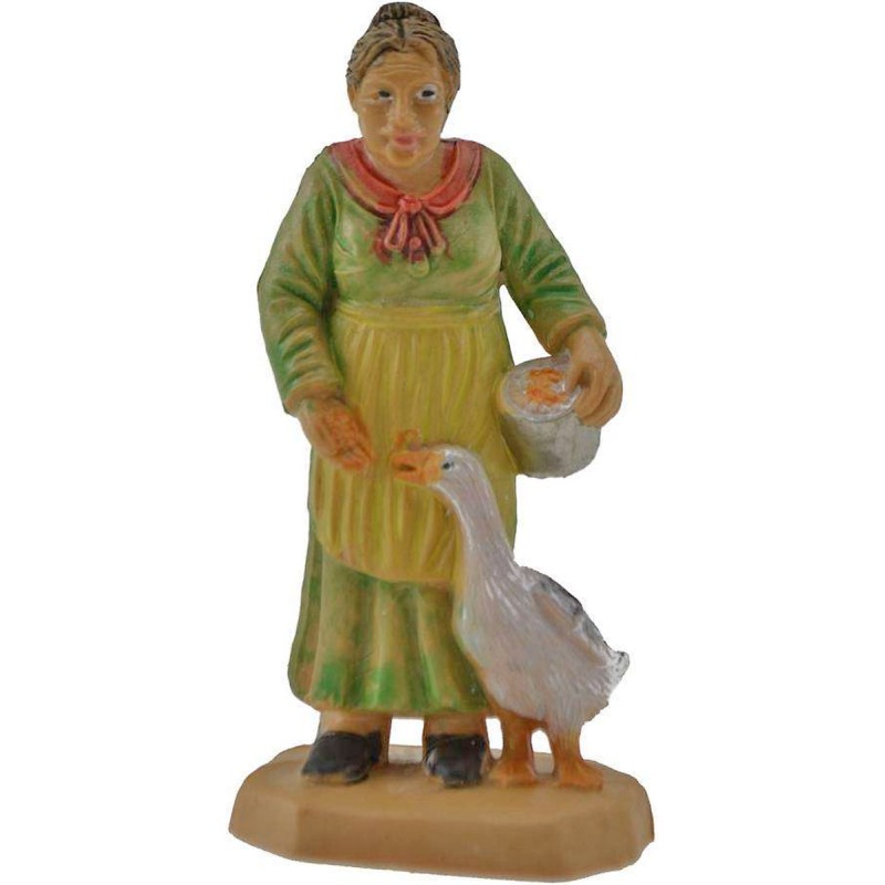 6 cm Peasant woman with goose lux