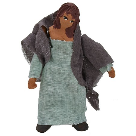 Mujer de pie de 10 cm con brazo arriba-abajo Mundo Pesebres