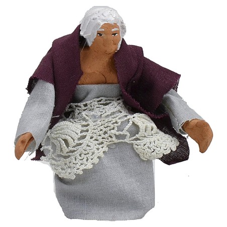 Seated woman 8 cm with arm up-down