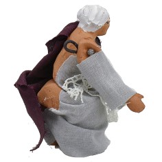 Donna seduta cm 8 con braccio su-giù Mondo Presepi 2