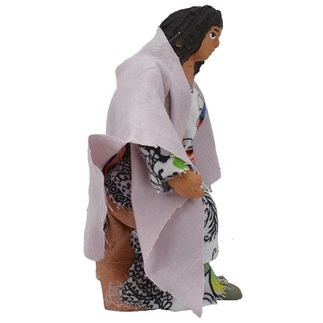 Mujer sentada de 10-11 cm articulada Mundo Pesebre