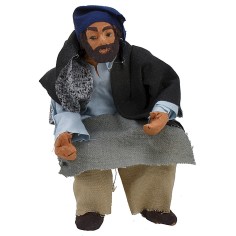 Seated man 15 cm with arm up-down