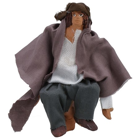 Hombre sentado cm 10 articulado Mundo Pesebres