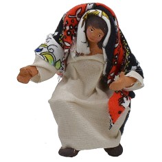 Donna seduta con braccio su-giù serie 10 cm Mondo Presepi