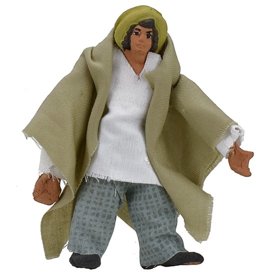 Hombre articulado de pie con mano perforada 8 cm Mundo Pesebres