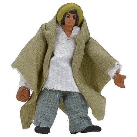 Hombre articulado de pie con mano perforada 8 cm Mundo Pesebres