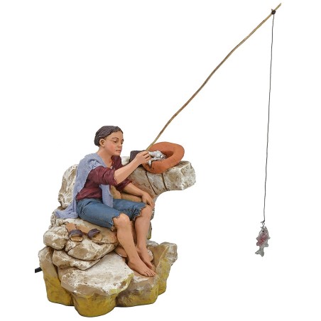 Pescatore in movimento serie 30 cm Pigini Mondo Presepi
