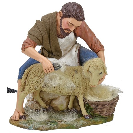 Tosatore e pecora in movimento serie 30 cm Pigini