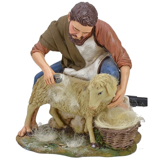 Esquilador y oveja en movimiento serie 30 cm Pigini Mondo Presepi