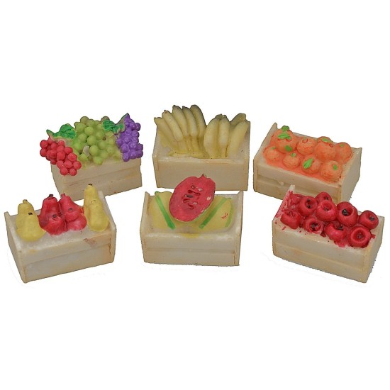 Juego de 6 cajas de frutas de resina surtidas de 3x2x1,5 cm h