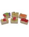 Set 6 cassette di frutta in resina assortite cm 3x2x1,5 h