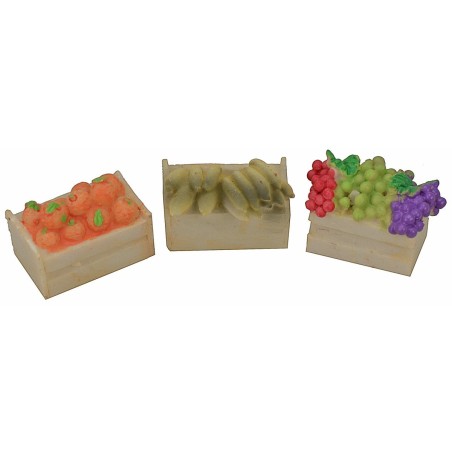 Set 6 cassette di frutta in resina assortite cm 3x2x1,5 h