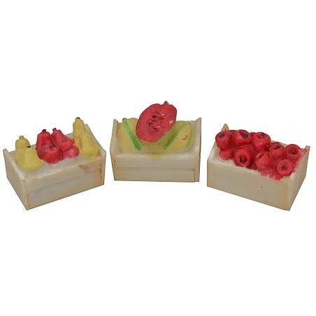 Juego de 6 cajas de frutas de resina surtidas de 3x2x1,5 cm h