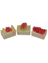 Set 6 cassette di frutta in resina assortite cm 3x2x1,5 h