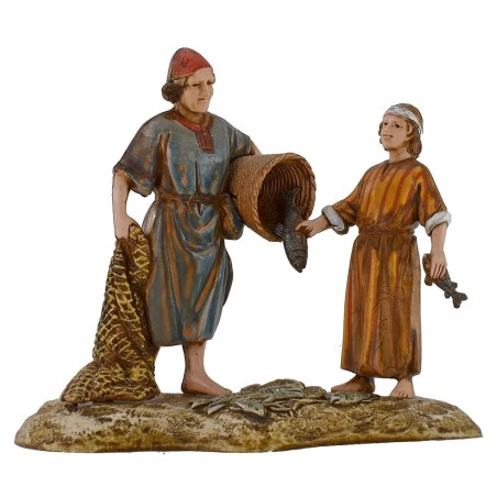 Pescador con niño 10 cm Landi Moranduzzo Mundo Pesebre
