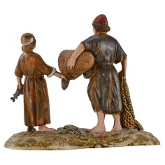 Pescatore con ragazzo 10 cm Landi Moranduzzo Mondo Presepi 2