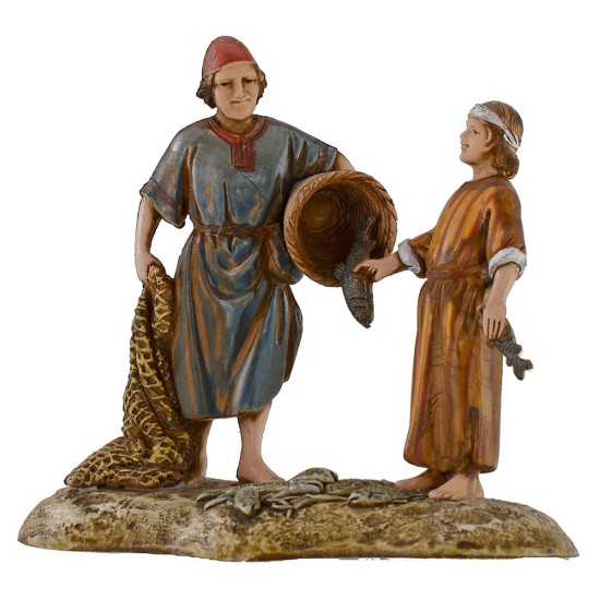 Pescador con niño 10 cm Landi Moranduzzo Mundo Pesebre