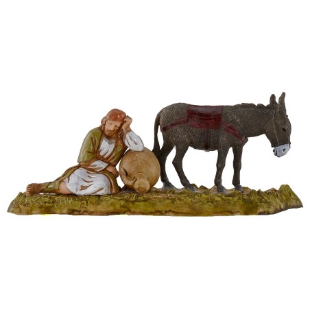 Vecchio che riposa con asino serie 10 cm Landi Moranduzzo cost.