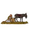 Viejo que descansa con burro serie 10 cm Landi Moranduzzo fig.