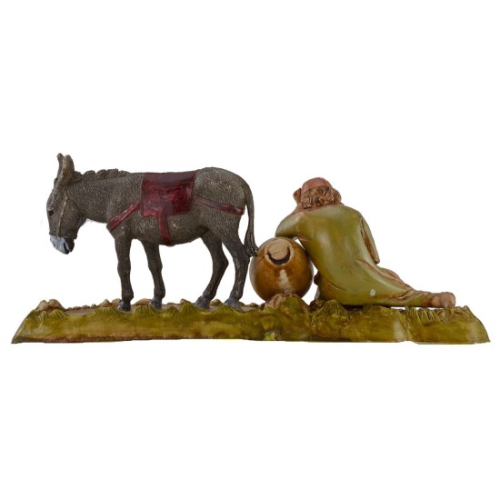 Old man resting with donkey series 10 cm Landi Moranduzzo cost.