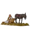 Old man resting with donkey series 10 cm Landi Moranduzzo cost.