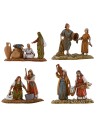 Grupo de 4 personajes Landi Moranduzzo 10 cm Mundo Pesebres