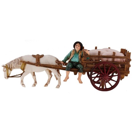 Carro con maiali serie 10 cm Landi Moranduzzo Mondo Presepi