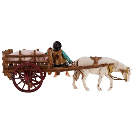 Carro con cerdos serie 10 cm Landi Moranduzzo Mundo Pesebres