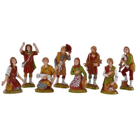 Set of 8 characters for 10 cm Landi Moranduzzo nativity scene