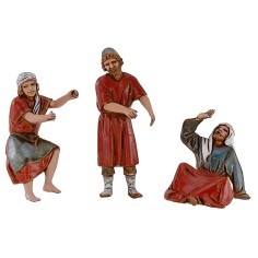 Potter, bricklayer and seated man set 10 cm series Landi Moranduzzo