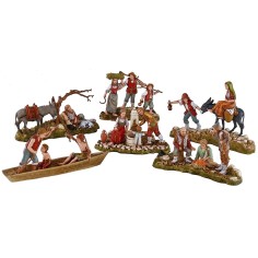 6 Gruppi di statue 10 cm Landi Moranduzzo Mondo Presepi 2