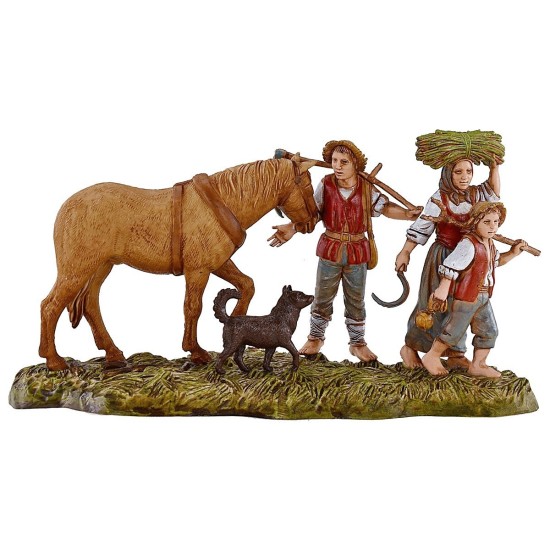 Contadini con cavallo 10 cm Landi Moranduzzo