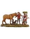 Contadini con cavallo 10 cm Landi Moranduzzo Mondo Presepi